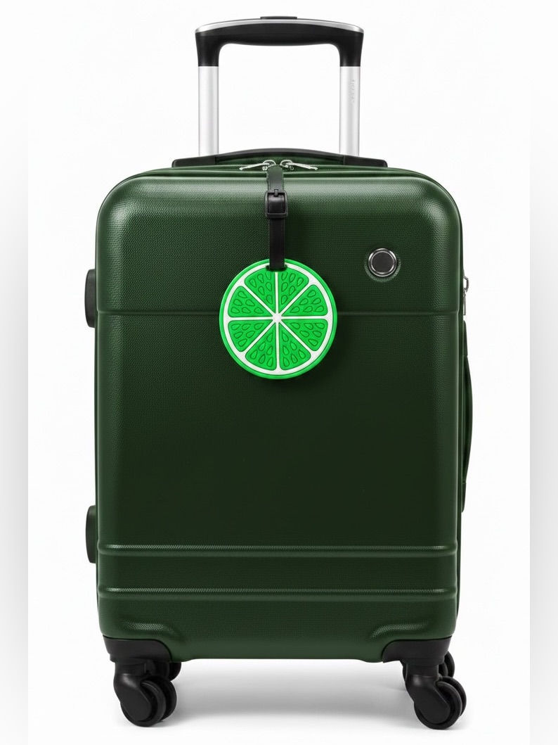 Key Lime Bright Green Summer Spring Travel Vacation 35 Rubber Luggage Bag Tag